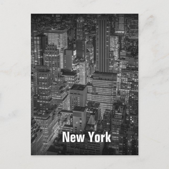 Postal Edificios del horizonte de New York City en la (Anverso)