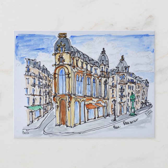Postal Edificios en Rue Reaumur, París, Francia (Anverso)