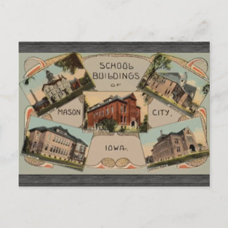 Postal Edificios Escolares De Mason City Iowa, Vintage