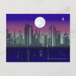Postal Edificios iluminados por la noche