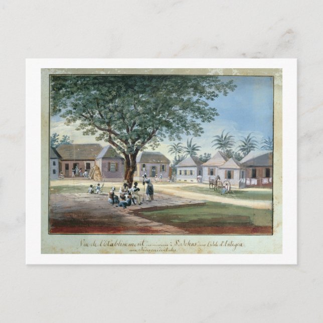 Postal Edificios misioneros, St. Johns, Antigua (c/c) (Anverso)