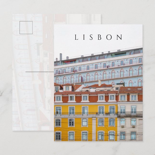 Postal Edificios pastel caprichosos en Lisboa (Anverso / Reverso)