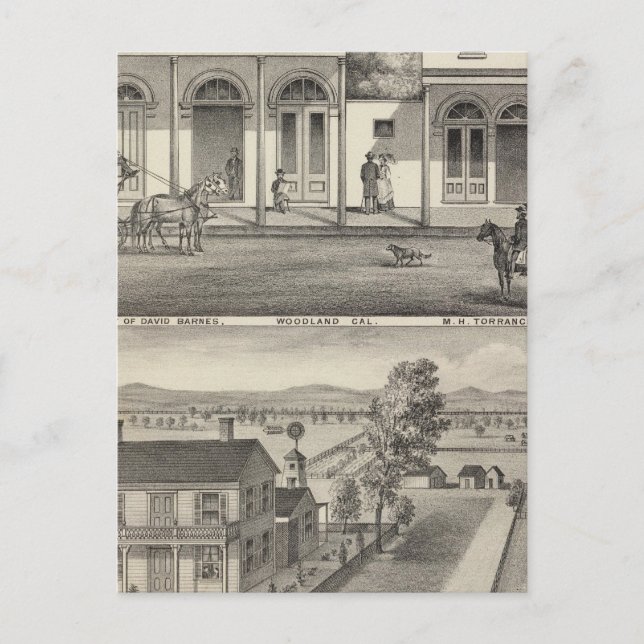 Postal Edificios Woodland, Yolo (Anverso)