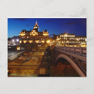 Postal Edimburgo de noche