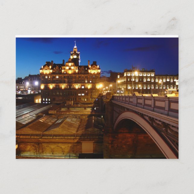 Postal Edimburgo de noche (Anverso)