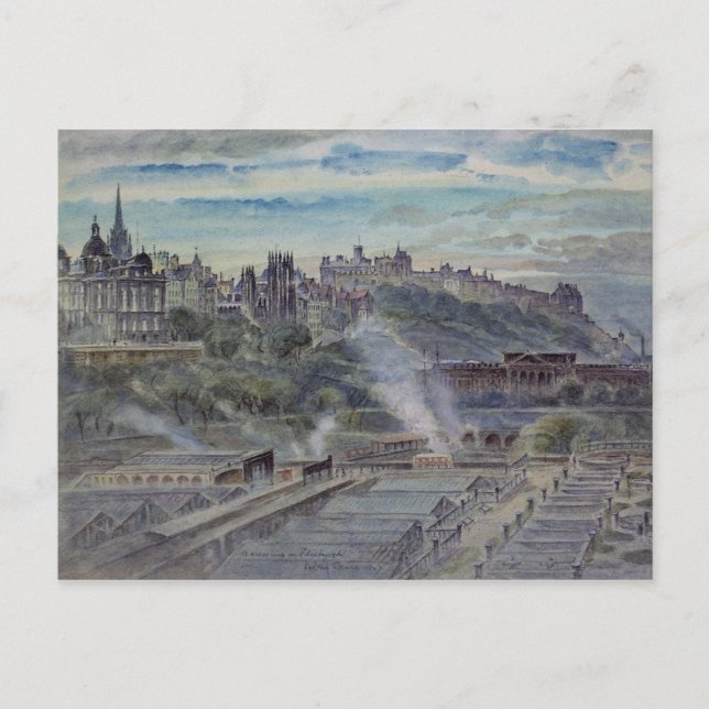 Postal Edimburgo desde cerca de la capilla de San Antonio (Anverso)