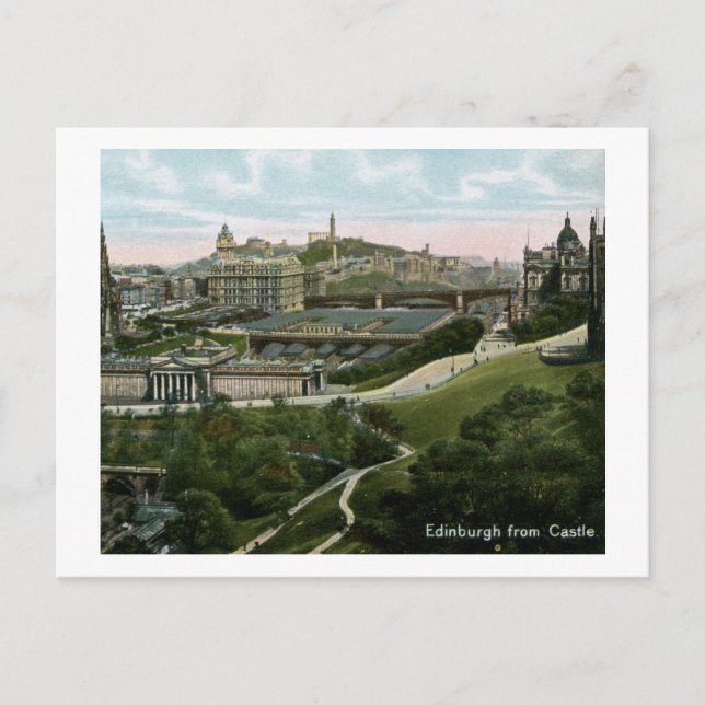 Postal Edimburgo, Escocia de Castle Vintage (Anverso)