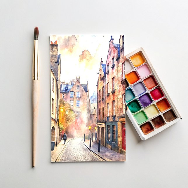 Postal Edimburgo, Escocia, pintura de acuarela en las cal (Subido por el creador)