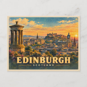Postal Edimburgo Escocia Viaje Antiguo