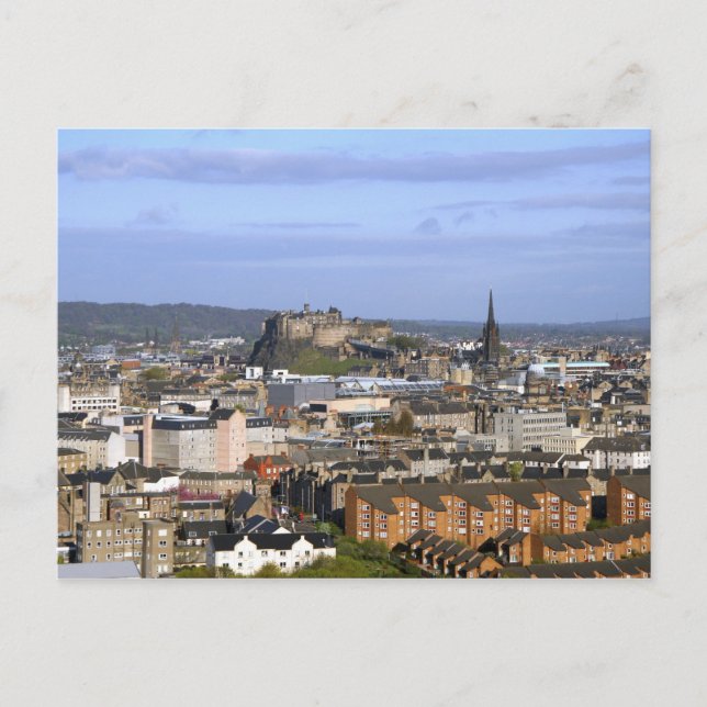Postal Edimburgo, Escocia. Vistas al centro (Anverso)