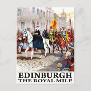 Postal Edimburgo, la milla real, Inglaterra, viajes antig
