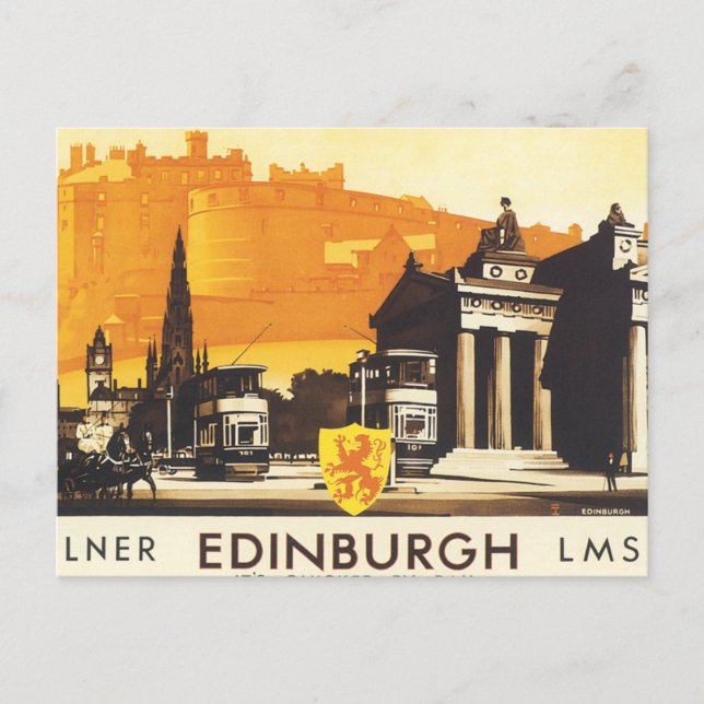 Postal Edimburgo vía LNER Rail Poster (Anverso)