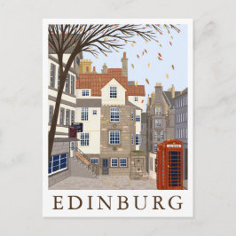 Postal Edinburg Scotland Travel Illustration
