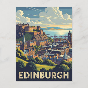 Postal Edinburgh Castle Scotland Vintage Travel