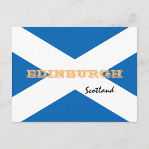 Postal Edinburgh - Hinchas de la bandera escocesa y de Es