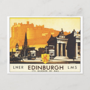 Postal Edinburgh Vintage Travel Poster