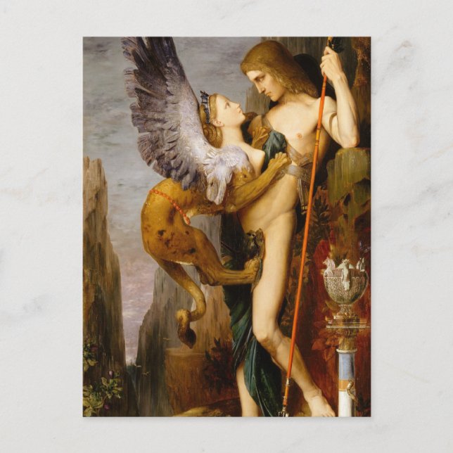 Postal Edipo y el esfinge (Anverso)