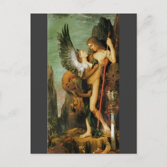 Postal Edipo y la Esfinge de Gustave Moreau (Anverso)