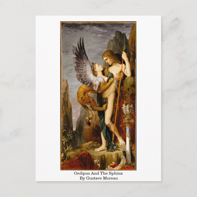 Postal Edipo Y La Esfinge De Gustave Moreau (Anverso)