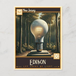 Postal Edison, Nueva Jersey   Vintage