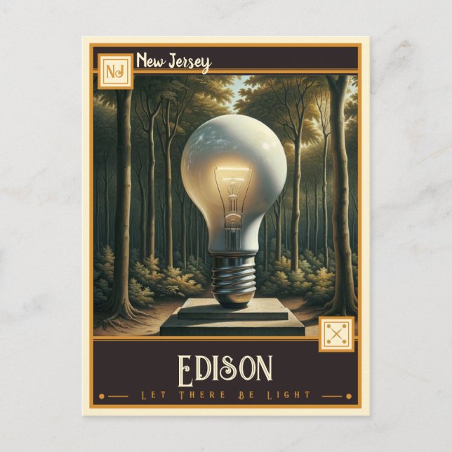 Postal Edison, Nueva Jersey | Vintage (Anverso)