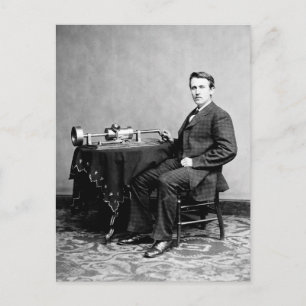 Postal Edison y su fonógrafo 1887