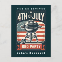 Editable 4 de Julio Día de la Independencia BBQ Fi