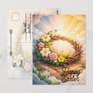 Postal Editable Crown of Thorns Easter Postcard