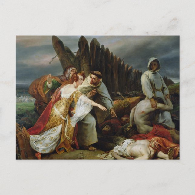 Postal Edith Finding the Body of Harold, 1828 (Anverso)