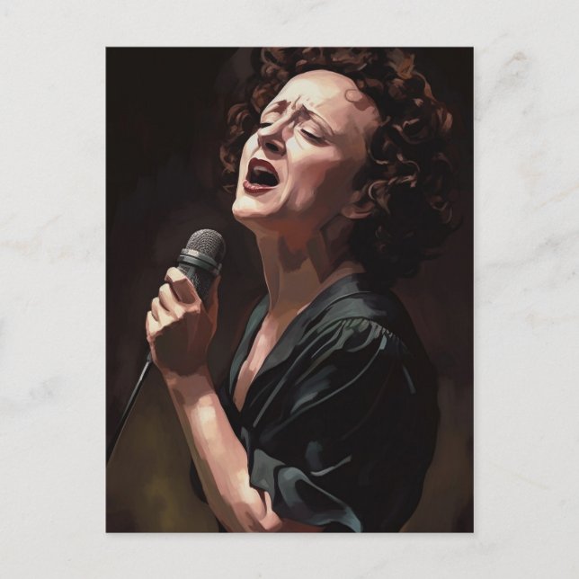 Postal Edith piaf - Peinture (Anverso)