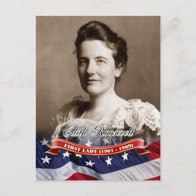 Postal Edith Roosevelt, Primera Dama de Estados Unidos (Anverso)