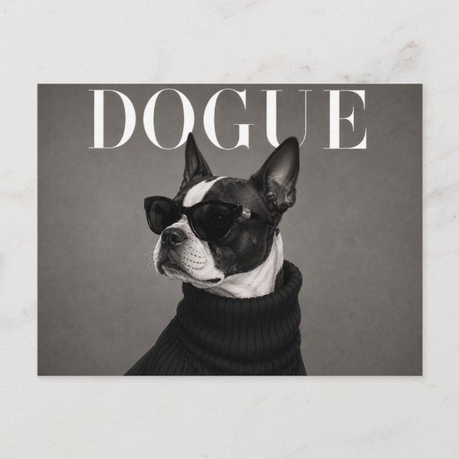 Postal Editorial de Lujo de Boston Terrier (Anverso)