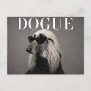 Postal Editorial de moda de lujo con galgo afgano