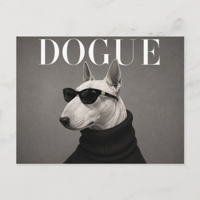 Postal Editorial de moda de lujo de Bull Terrier (Anverso)