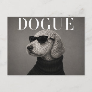 Postal Editorial de moda de lujo de Goldendoodle