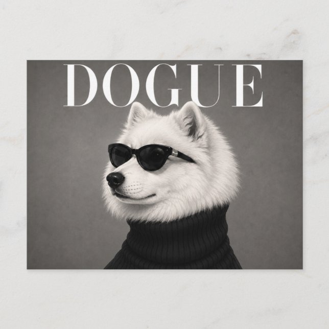 Postal Editorial de moda de lujo de Samoyed (Anverso)
