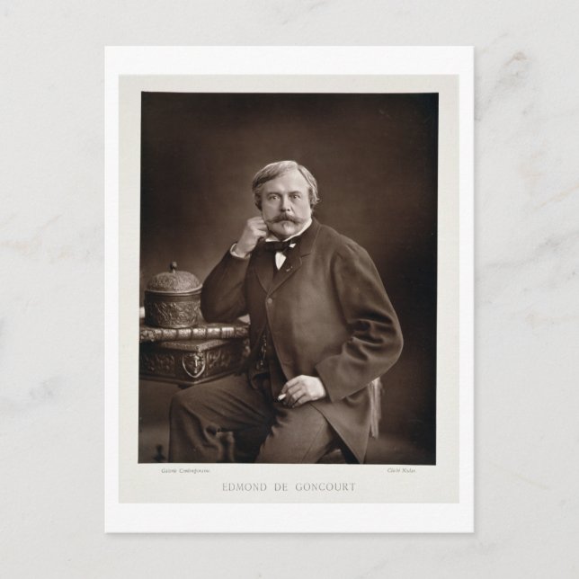 Postal Edmond de Goncourt (1822-96) de 'Galerie Contemp (Anverso)
