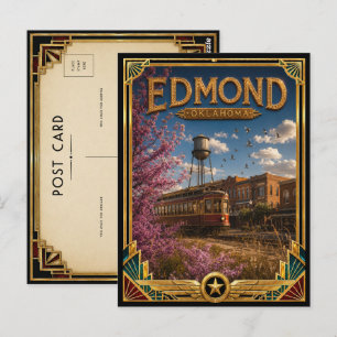 Postal Edmond Oklahoma Arte Deco Vintage Edad de Oro