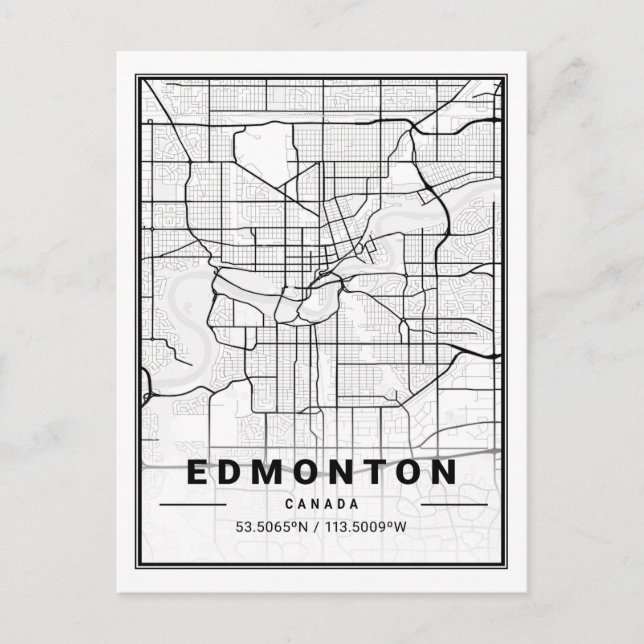 Postal Edmonton Alberta Canada Travel City Map (Anverso)