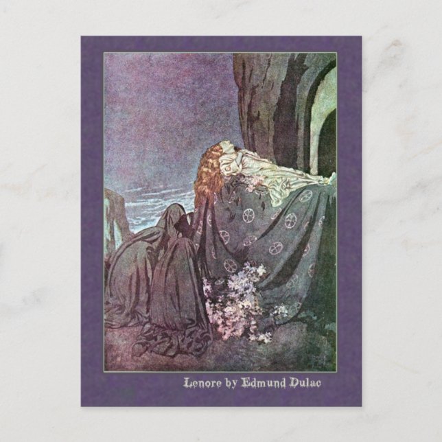 Postal Edmund Dulac Ilustra a Edgar Allan Poe (Anverso)