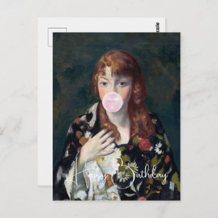 Postal Edna sopla un chicle Feliz cumpleaños