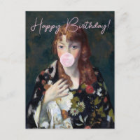 Edna soplando un chicle rosa Feliz cumpleaños