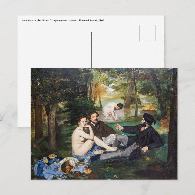 Postal Edouard Manet - Almuerzo en el césped (Anverso / Reverso)