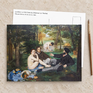 Postal Edouard Manet - Almuerzo en el césped