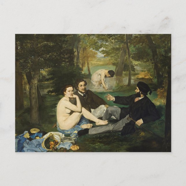 Postal Edouard Manet - Almuerzo En La Hierba (Anverso)