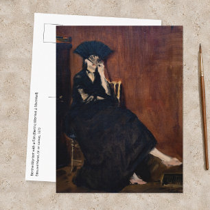 Postal Edouard Manet - Berthe Morisot con un abanico