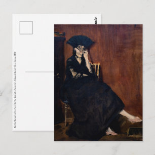 Postal Edouard Manet - Berthe Morisot con un abanico