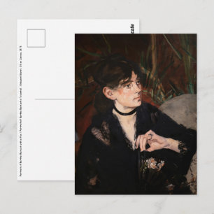 Postal Edouard Manet - Berthe Morisot con un abanico 1874