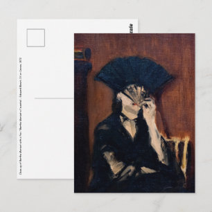Postal Edouard Manet - Berthe Morisot con un abanico post