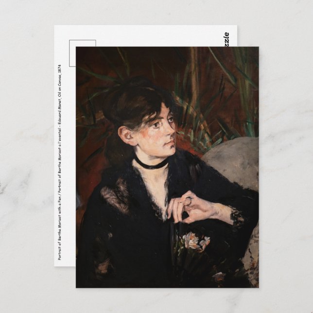Postal Edouard Manet - Berthe Morisot con ventilador 1874 (Anverso / Reverso)